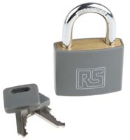 827-4391 RS PRO Key Brass Padlock, 6mm Shackle, 43mm Body