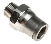3805-08-10 Legris LF3800 Series Straight Threaded Adaptor, R 1/8 Male to Push In 8 mm, Threaded-to-Tube Connection Style