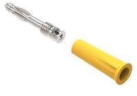 1010-i-j Electro PJP Yellow Male Banana Plug, 4 mm Connector, Screw Termination, 36A, 30/60V ac/dc, Nickel Plating