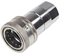 745-4729 RS PRO Steel Female Hydraulic Quick Connect Coupling, BSP 1 Female