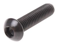 281-322 RS PRO Black, Self-Colour Steel Hex Socket Button Screw, ISO 7380, M6 x 25mm