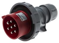 2183237-7 Scame, Optima Seven IP66, IP67 Red Cable Mount 6P + E Industrial Power Plug, Rated At 32A, 415 V