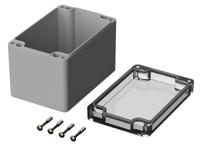 02226100 Bopla Euromas Series Light Grey Polycarbonate Enclosure, IP65, IK07, Transparent Lid, 120 x 80 x 85mm