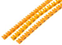 812-1240 RS PRO Clip On Cable Markers, Black on Yellow, Pre-printed "A → M"