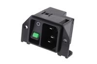 dc2100241111 Schurter C14 Panel Mount, PCB Mount IEC Connector Male, 15A, 250 V