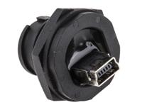 111-6756 RS PRO Straight, Panel Mount, Socket to Socket Type Mini B to Mini B IP67 USB Connector