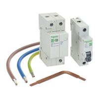 ez9l33620kit Schneider Electric 1+N Phase Surge Arrester, 20kA, 1.3kV, DIN Rail Mount