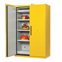 jcb22609yl Justrite Yellow Galvanised Steel Lockable 2 Door Flammable Cabinet, 2070mm x 1200mm x 600mm