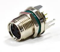 m8s-03pffp-sf8001 Amphenol Industrial Circular Connector, 3 Contacts, Panel, M8 Connector, Socket, Female, IP68, M Series