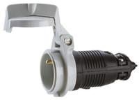 0-502-49 Legrand French Mains Connector, 16A Black, Cable Mount Rubber, 230 V