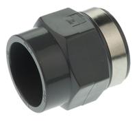 721911007 Georg Fischer Plastic Pipe Fitting, Straight Threaded Socket, Rp 3/4in to Cement 3/4in