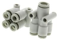 kq2ud04-06a SMC KQ2 Series Double Y Tube-to-Tube Adaptor Push In 6 mm, Push In 4 mm to Push In 4 mm, Tube-to-Tube Connection Style