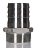 499-3805 RS PRO Stainless Steel Pipe Fitting, Straight Hexagon Hose Nipple, Male R 2in x Male