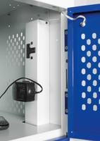 113-4507 RS PRO 10 Door Vented Mild Steel Blue Laptop Charging Locker, 1800 mm x 450 mm x 450mm