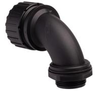 xf25m25c90 Adaptaflex 90° Elbow, Conduit Fitting, 25mm Nominal Size, M25, Nylon 66, Black IP65 rating