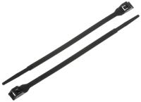 865-9629 RS PRO Cable Tie, Double Locking, 180mm x 6 mm, Black Nylon, Pk-100