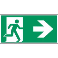 138882 Polyester Emergency Exit Right, None,  With Pictogram Only, Exit Sign