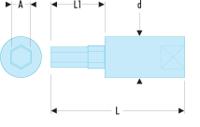 rt2 Facom 1/4 in Drive Bit Socket, Hex Bit, 2mm, 37 mm Overall Length