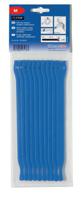 130-00018-textie-m-pa66pp-bu HellermannTyton Cable Tie, Hook and Loop, 200mm x 12.5 mm, Blue PA (Loop), PE (Hook), Pk-10