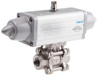 vzba-12-gg-63-t-22-f0304-v4v4t-ps15-r-90-4-c Festo Ball type Pneumatic Actuated Valve, BSPT 1/2in, 5.6 bar