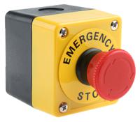 a22e-m-11b Omron A22E Series Twist Release Emergency Stop Push Button, Panel Mount, SPDT, IP65