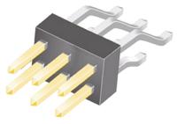 tsm-103-01-l-dh Samtec TSM Series Right Angle Surface Pin Header, 6 Contact(s), 2.54 mm Pitch, 2 Row, Unshrouded