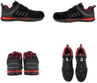 rs360008 RS PRO Men's Black/Red Fibreglass Toe Capped Safety Trainers, UK 8, EU 42