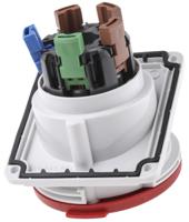 pky32f435 Schneider Electric, PratiKa IP44 Red Panel Mount 3P + N + E Right Angle Industrial Power Socket, Rated At 32A, 415 V