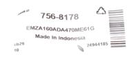 emza160ada470me61g CHEMI-CON 47μF Aluminium Electrolytic Capacitor 16V dc, Surface Mount - EMZA160ADA470ME61G