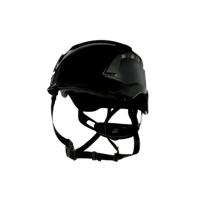 7100175536 3M X5012VE Black Hard Hats with Chin Strap, Adjustable, Ventilated