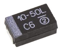 293d106x9050d2te3 Vishay 10μF MnO2 Tantalum Capacitor 50V dc, 293D Series