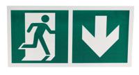 813-4631 Plastic Emergency Exit Down,  With Pictogram Only, Non-Illuminated Emergency Exit Sign