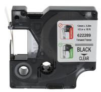 622289 Dymo Black on Clear Label Printer Tape, 5.5 m Length, 12 mm Width