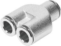 npqm-y-q6-e-p10 Festo NPQM Series Y Tube-to-Tube Adaptor, Push In 6 mm to Push In 6 mm, Tube-to-Tube Connection Style, 558799