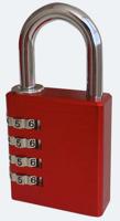 196-3972 RS PRO Combination Aluminium Combination Padlock, 6mm Shackle, 40mm Body