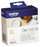 dk11219 Brother White Black Print Label Roll, 1200Per Roll Qty