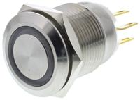 r19ffsspagrr24 EOZ Illuminated Push Button Switch, Momentary, Panel Mount, 19.2mm Cutout, SPDT, Red LED, IP65