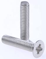 528-996 RS PRO Pozi M4 Countersunk A2 304 Stainless Steel Machine Screws DIN 965 x 20.0mm