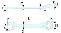 467bs8 Facom 467BS Series Combination Ratchet Spanner, 8mm, Metric, Double Ended, 90.5 mm Overall