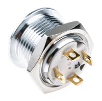 175-8443 RS PRO Illuminated Push Button Switch, Momentary, Panel Mount, 16mm Cutout, SPST, Red LED, 36V dc, IP67