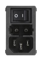 kmf1114111 Schurter 4A, 250 V ac Male Snap-In Filtered IEC Connector 2 Pole KMF1.1141.11 2 Fuse