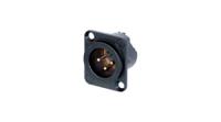 nc3md-lx-b Neutrik Panel Mount XLR Connector, Plug, 50 V, 3 Way, Gold over Nickel Plating
