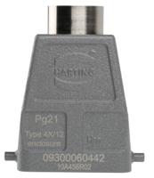 09300060442 HARTING Han B Heavy Duty Power Connector Hood, PG21 Thread, Top Entry