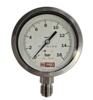 152-308 RS PRO BSP 1/2in Analogue Pressure Gauge 16bar Bottom Entry 100mm Outside Diameter
