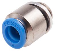 qsm-g18-6-i Festo QS Series Straight Threaded Adaptor, G 1/8 Male to Push In 6 mm, Threaded-to-Tube Connection Style, 186267