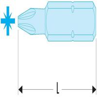 ed201 Facom Screwdriver Bit, PZ1 Tip