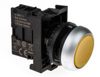 78639209-m22-dl-ym22-am22-led-w Eaton RMQ Titan M22 Series Yellow Illuminated Momentary Push Button Head, 22mm Cutout, IP69K