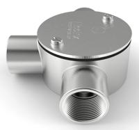 471-1287 RS PRO 3 Way Tee Box, Conduit Fitting, 20mm Nominal Size, 316 Stainless Steel, Silver IP67 rating