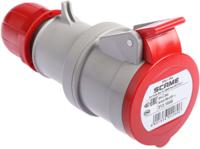 3131646 Scame IP44 Red Cable Mount 3P + E Industrial Power Socket, Rated At 16A, 415 V