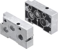 nev-01-vdma Festo NEV series 3 station G 1/2, G 1/8 Manifold End Base for use with Solenoid/Pneumatic Valves, 161104